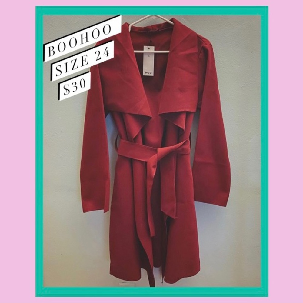 Belted Waterfall Wrap Coat